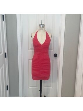 Target Pink Halter Knit Midi Dress